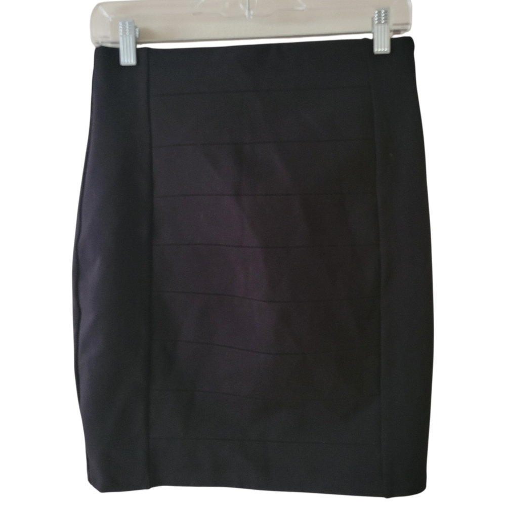 WHBM Black Ponte Knit Bandage Pencil‎ Skirt Size 4